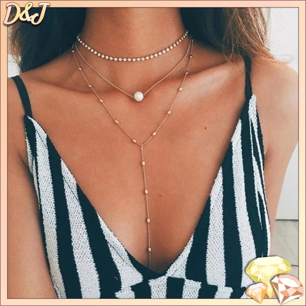💎✨ Diamond Pearl Layer Necklace